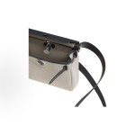 HERMES Herbag Zip 20 Silver buckle crossbody single-shoulder Bag 20 Unisex couple style beige Black